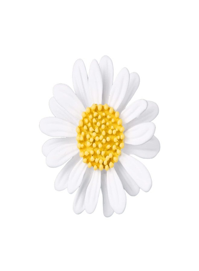 POYAMUSE Colorful Daisy Sunflower Brooch Pins - Bohemian Style Flower Lapel Pins Badge Dress Neckline Pin for Women Girls-white - Image 1